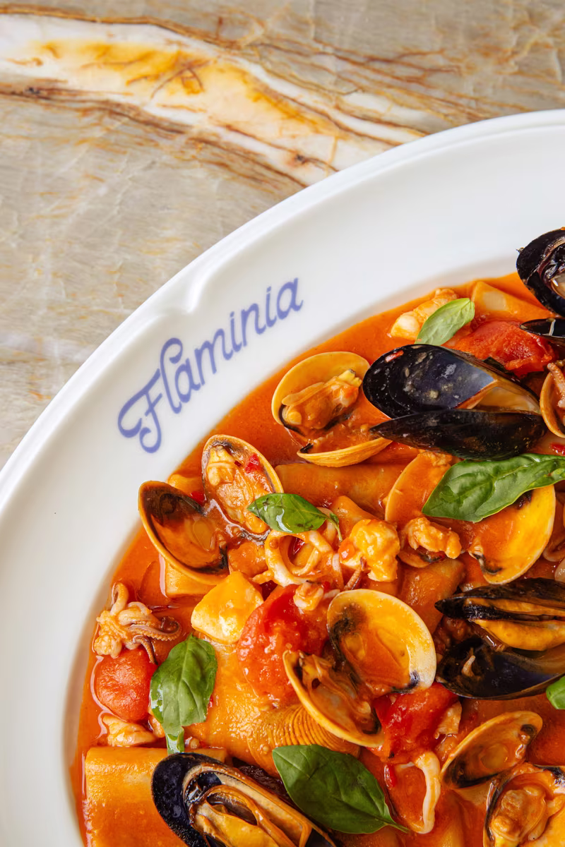 Seafood pasta at Flaminia